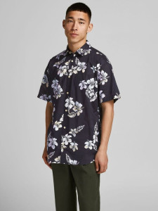 Сорочка JORHAZY SHIRT SS LTN 12187954 Dark Navy Jack&Jones M Темно-синій 12187954DARKNAVY