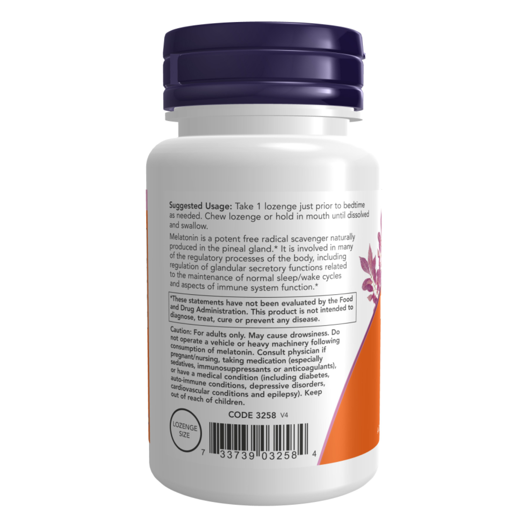Порошок Melatonin 3mg - 180 lozenges 100-45-9054758-20