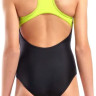 Купальник закритий для дівчат Arena DIM LIGHT SWIMSUIT SWIM PRO BA чорний, жовтий дитячий 140 см (00 008104-560