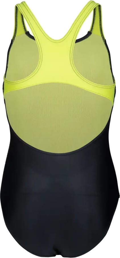 Купальник закритий для дівчат Arena DIM LIGHT SWIMSUIT SWIM PRO BA чорний, жовтий дитячий 140 см (00 008104-560