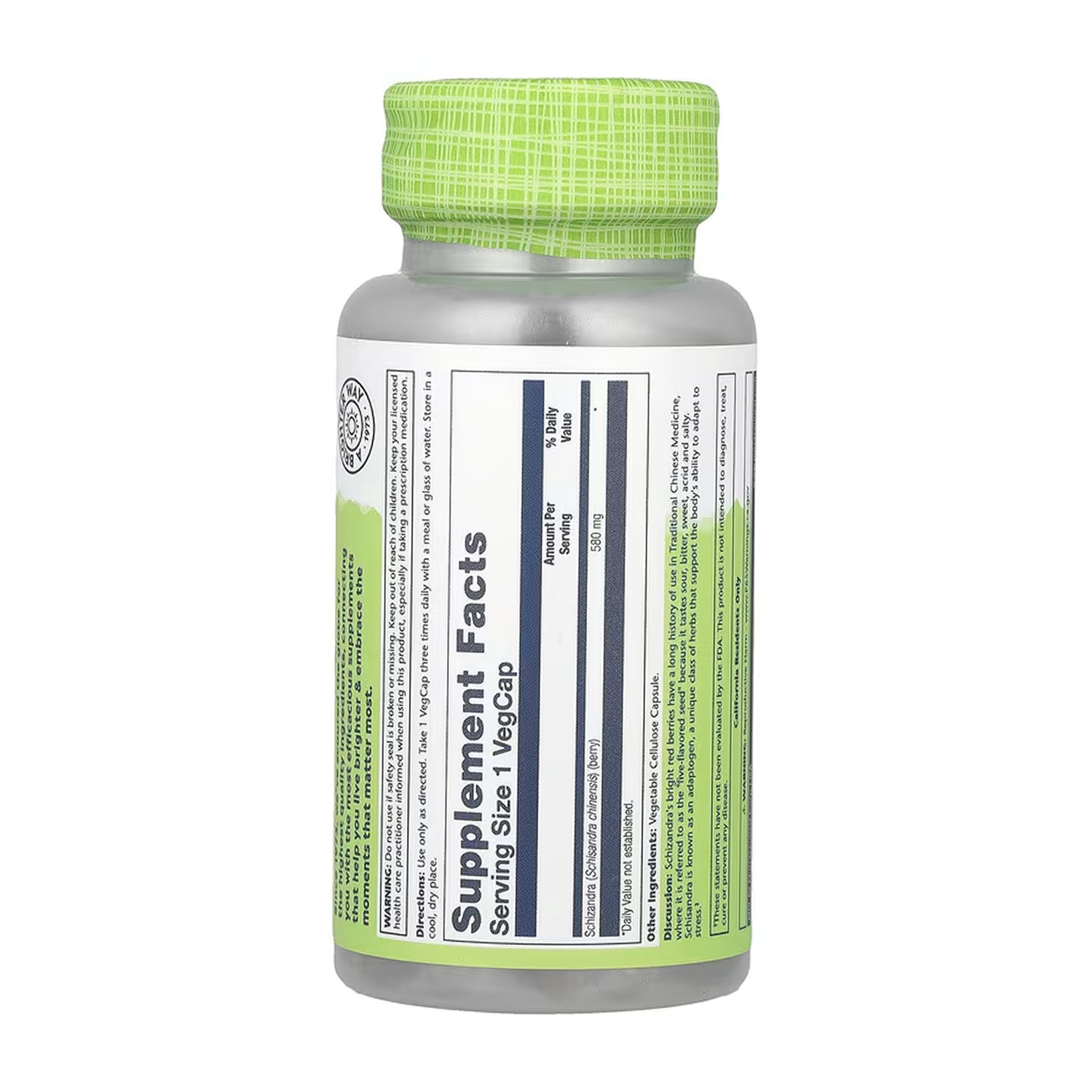 Капсули Solaray Schizandra Berry 580mg - 100 vcaps 2023-10-6728