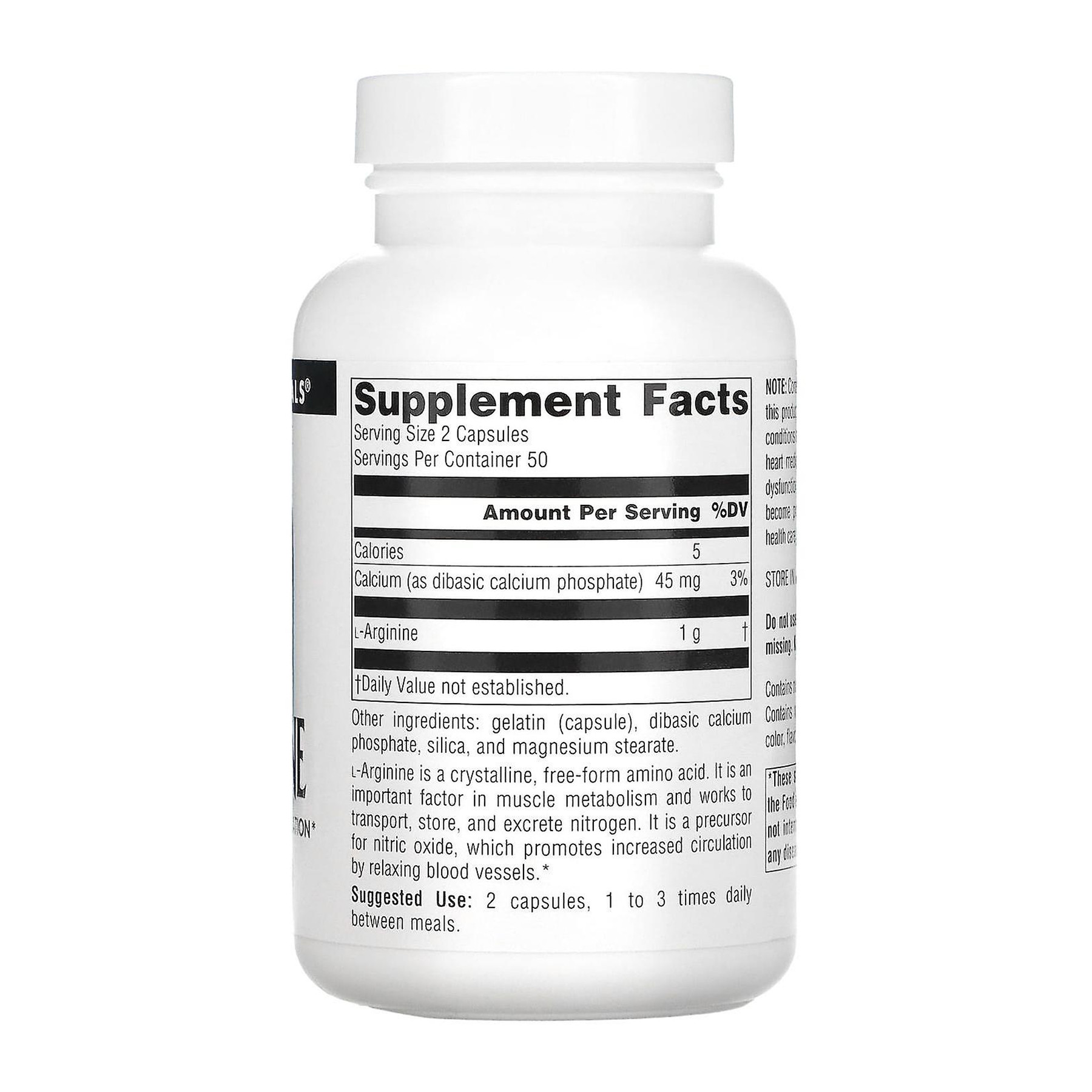 Таблетки Source Naturals L-Arginine 500 mg - 100 tabs 2023-10-6605