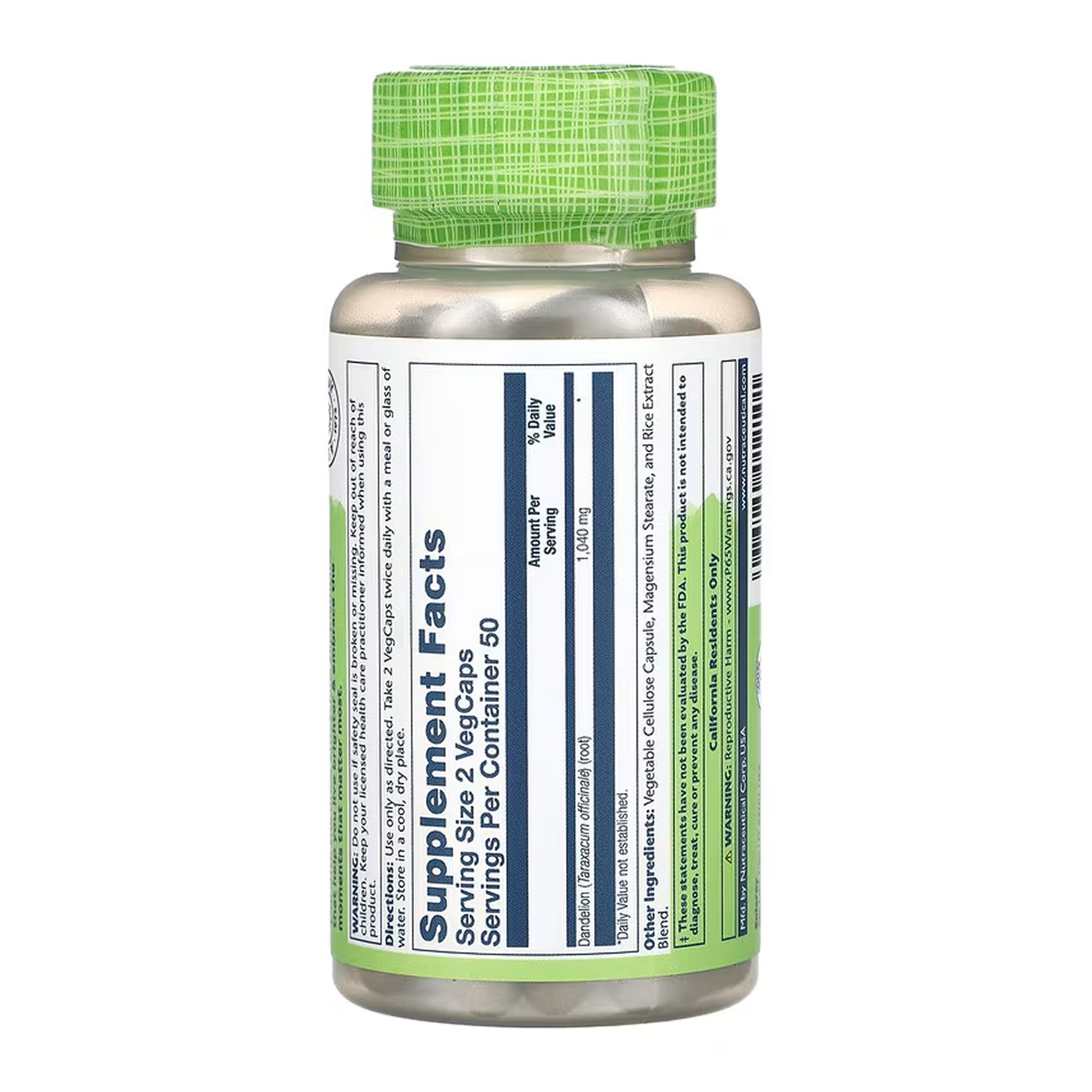 Капсули Solaray Dandelion Root 520mg - 100 vcaps 2023-10-6717