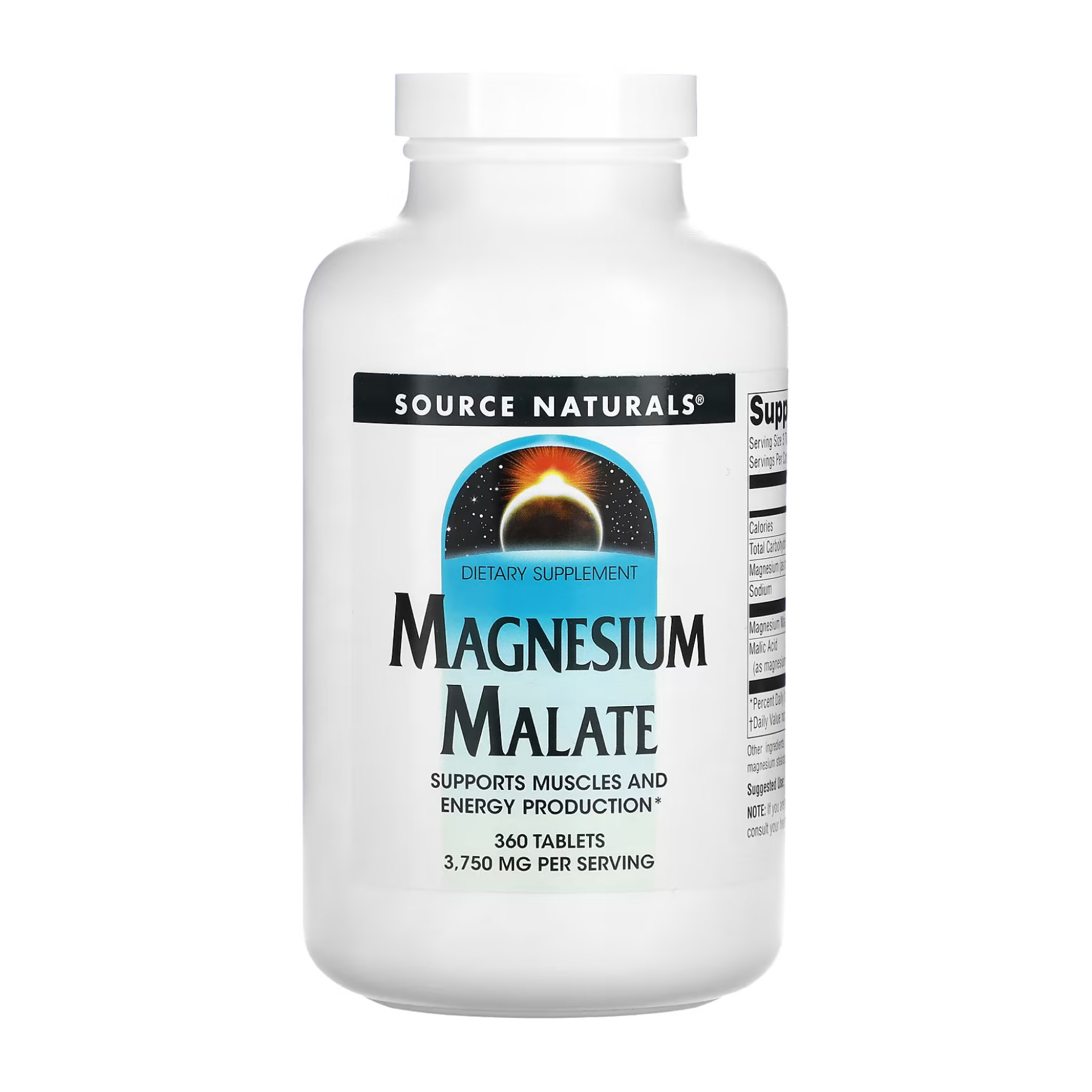 Таблетки Source Naturals Magnesium Malate 1250mg - 360 tabs 2023-10-2683