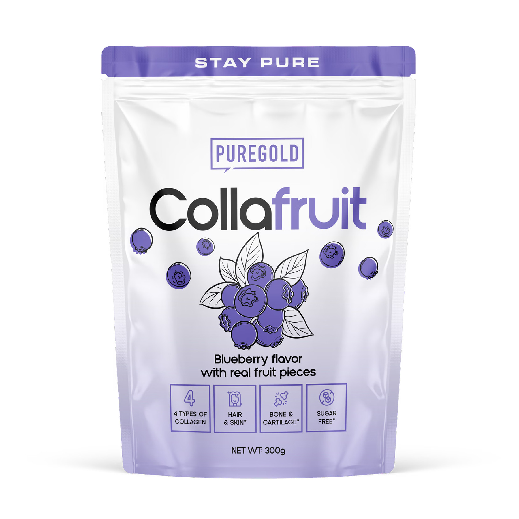 Порошок Pure Gold CollaFruit - 300g Blueberry 2023-10-5624