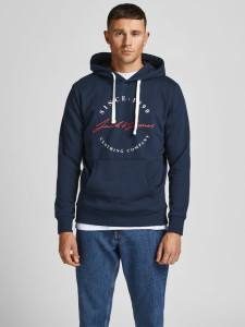 Толстовка JJHERRO SWEAT HOOD 12188849-Navy Blazer-Fit:SWEAT Jack&Jones L Темно-синій 12188849-NAVY BLAZER-FIT:
