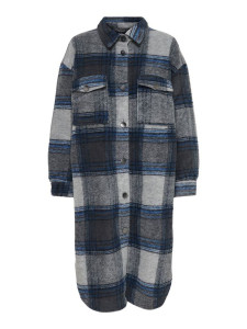 Пальто ONLANDREA X-LONG SHACKET CC OTW 15230329-Blue Graphite-Detail:LGM + CAMPANULA + HO ONLY L Син 15230329-BLUE GRAPHITE-DE