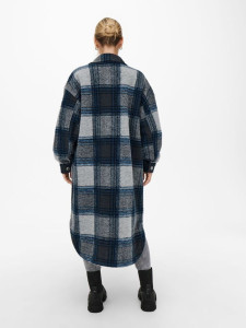 Пальто ONLANDREA X-LONG SHACKET CC OTW 15230329-Blue Graphite-Detail:LGM + CAMPANULA + HO ONLY L Син 15230329-BLUE GRAPHITE-DE