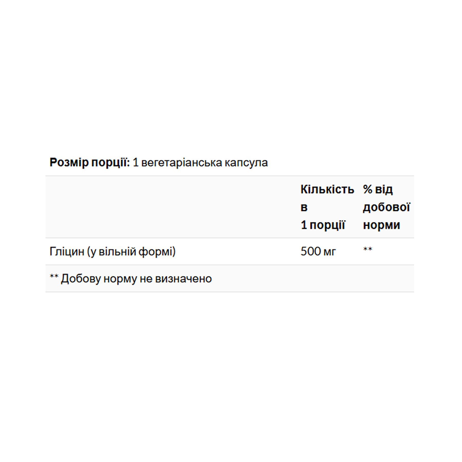 Капсули Glycine 500mg - 100 vcaps 100-49-7475370-20