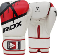 Рукавиці боксерські RDX BOXING GLOVES BGR-F7 білий, червоний 10 унцій (BGR-F7R) BGR-F7R