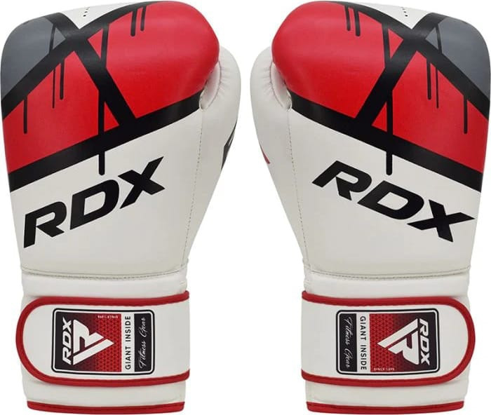 Рукавиці боксерські RDX BOXING GLOVES BGR-F7 білий, червоний 10 унцій (BGR-F7R) BGR-F7R