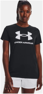 Футболка UA W SPORTSTYLE LOGO SS чорний Жін MD 1356305-001