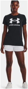 Футболка UA W SPORTSTYLE LOGO SS чорний Жін MD 1356305-001