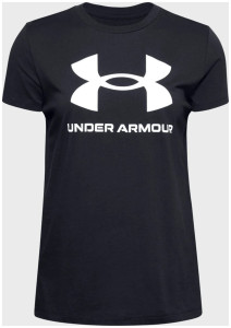 Футболка UA W SPORTSTYLE LOGO SS чорний Жін MD 1356305-001