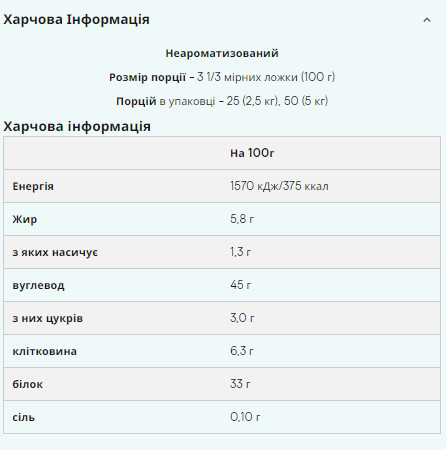 Порошок Impact Weight Gainer V2 - 2500g Unflavoured 100-34-5383587-20