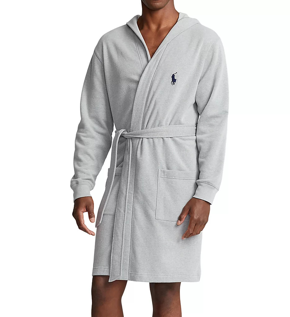 Халат Ralph Lauren Brushed Fleece Hooded Robe Andover Heather black P291RL