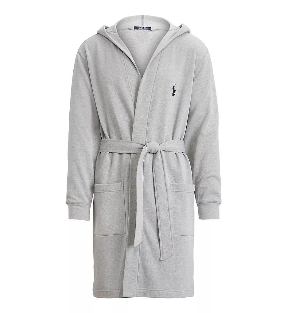 Халат Ralph Lauren Brushed Fleece Hooded Robe Andover Heather black P291RL