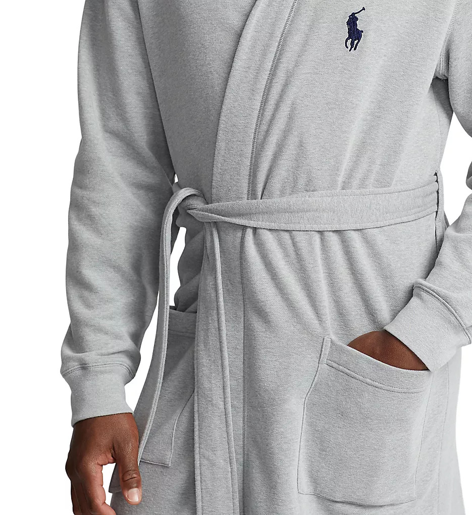 Халат Ralph Lauren Brushed Fleece Hooded Robe Andover Heather black P291RL