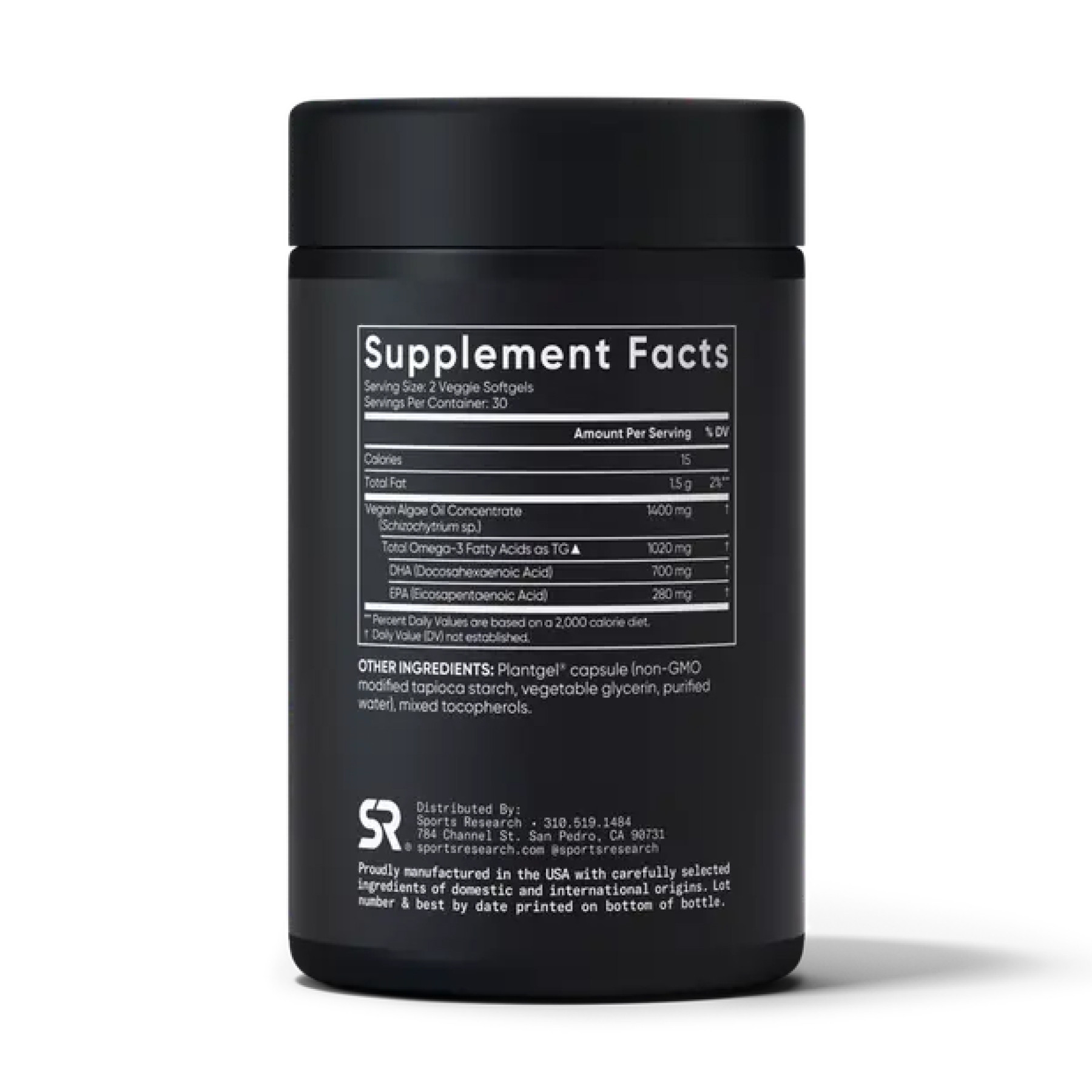 Софт гелеві капсули Sport Research Vegan Omega-3 1400mg - 60 softgels 2023-10-4398