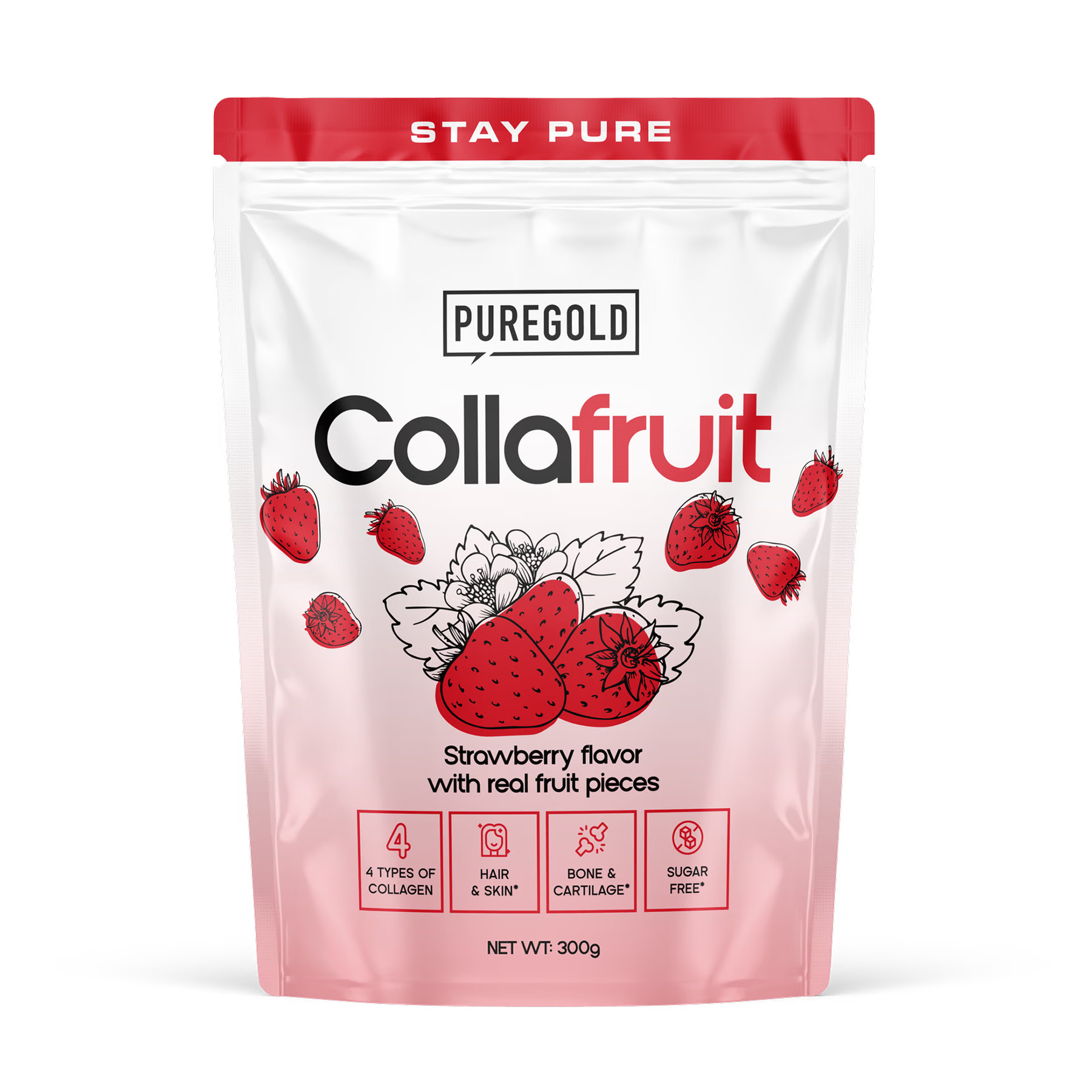 Порошок Pure Gold CollaFruit - 300g Strawberry 2023-10-5625