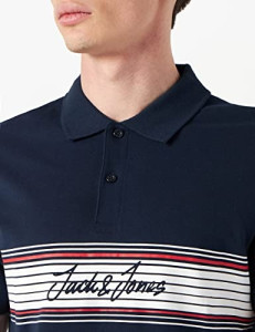 Поло JJLEO POLO SS 12200361-Navy Blazer-Fit:Standard fit Jack&Jones L Темно-синій 12200361-NAVY BLAZER-FIT: