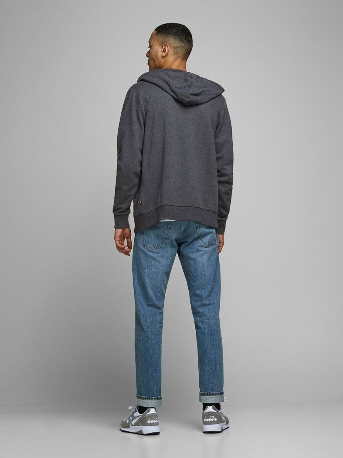 Толстовка JJEHOLMEN SWEAT ZIP HOOD NOOS 12136884-Dark Grey Melange-Fit:REG FIT Jack&Jones L Темно-сі 12136884-Dark Grey Melang