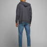 Толстовка JJEHOLMEN SWEAT ZIP HOOD NOOS 12136884-Dark Grey Melange-Fit:REG FIT Jack&Jones L Темно-сі 12136884-DARK GREY MELANG