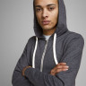 Толстовка JJEHOLMEN SWEAT ZIP HOOD NOOS 12136884-Dark Grey Melange-Fit:REG FIT Jack&Jones L Темно-сі 12136884-DARK GREY MELANG