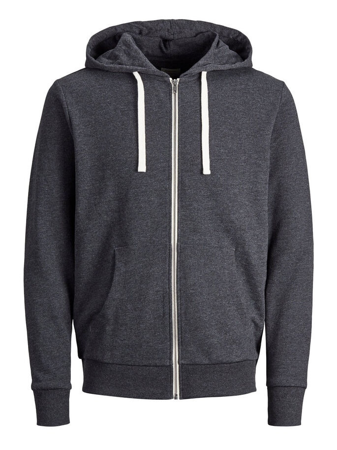 Толстовка JJEHOLMEN SWEAT ZIP HOOD NOOS 12136884-Dark Grey Melange-Fit:REG FIT Jack&Jones L Темно-сі 12136884-Dark Grey Melang