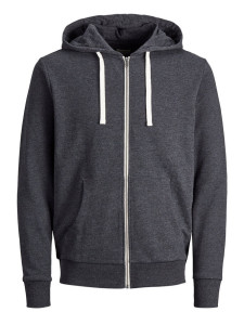 Толстовка JJEHOLMEN SWEAT ZIP HOOD NOOS 12136884-Dark Grey Melange-Fit:REG FIT Jack&Jones L Темно-сі 12136884-DARK GREY MELANG