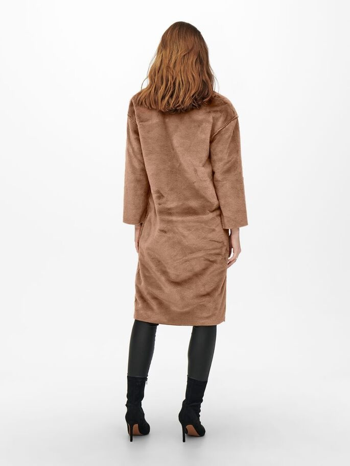 Пальто ONLDANIELLA LONG FUR COAT OTW 15239474-Toasted Coconut ONLY L Коричневий 15239474-Toasted Coconut