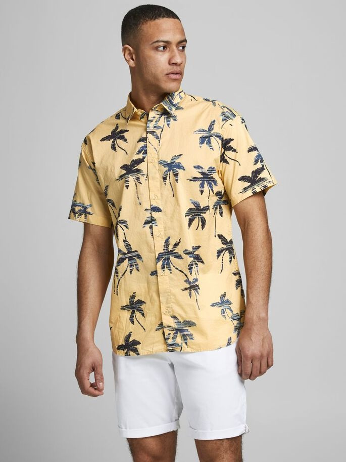 Сорочка JORHAZY SHIRT SS LTN 12187954 Sahara Sun Jack&Jones M Жовтий 12187954SaharaSun