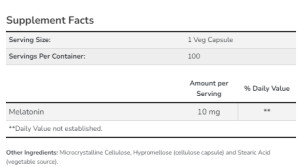 Капсули Melatonin 10 mg - 100 vcaps 2022-10-0108