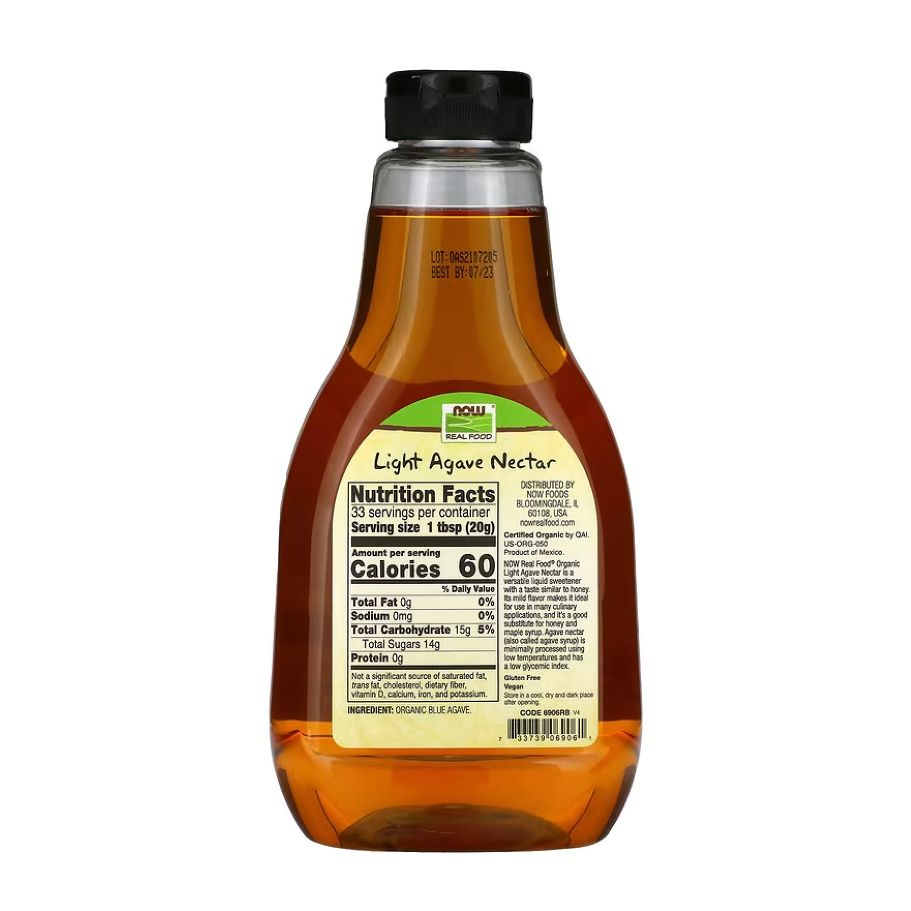 Порошок Now Foods Agave Nectar Light & Organic - 660g 2023-10-5254