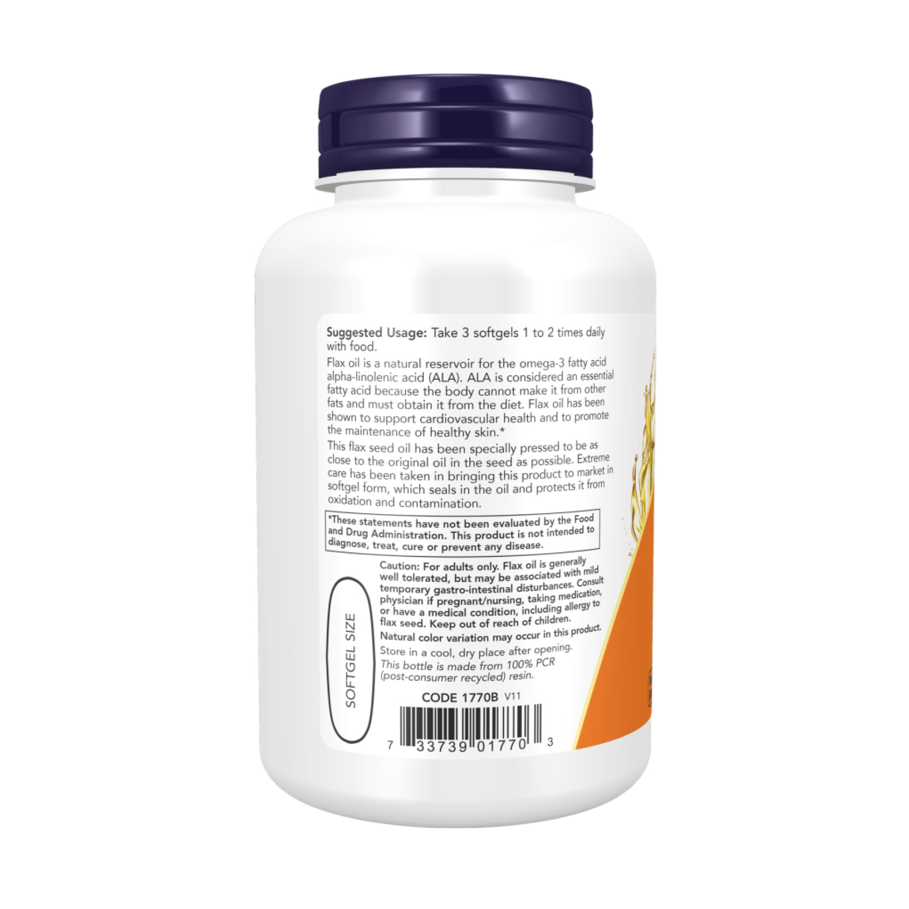 Софт гелеві капсули Now Foods Flax Oil 1000mg - 100 softgels 2023-10-4543
