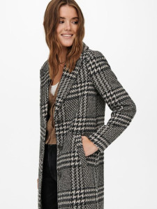 Пальто ONLMINNA LIFE CHECK WOOL COAT CC OTW 15229877-Black-Detail:PUMICE STONE + LGM + DGM ONLY M Ч 15229877-BLACK-DETAIL:PUM