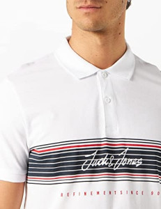 Поло JJLEO POLO SS 12200361-White-Fit:Standard fit Jack&Jones L Білий 12200361-WHITE-FIT:STANDA