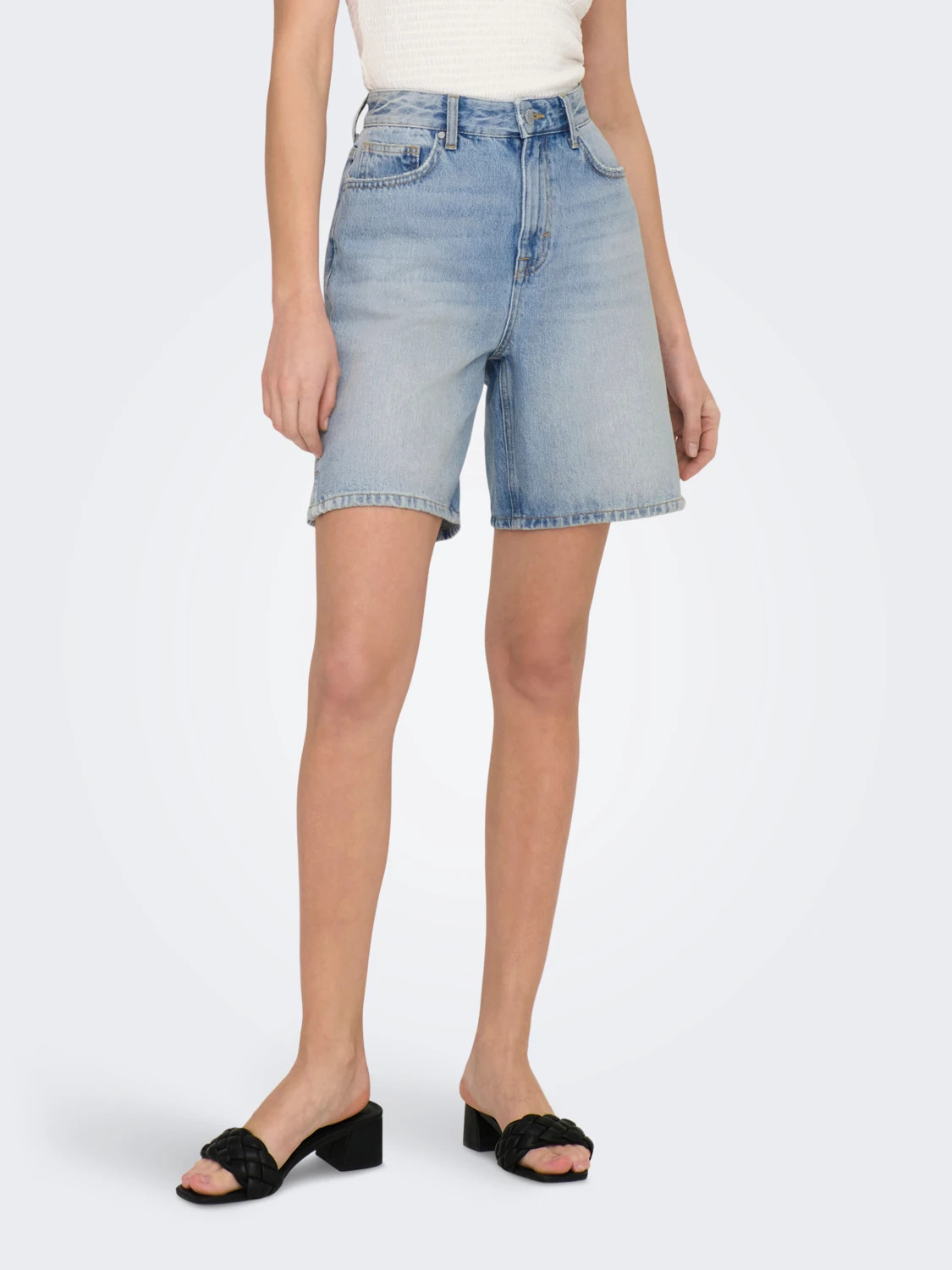 Шорти ONLBILLIE EX HW STRA LB DNM SHORTS DOT 15286816-Light Blue Denim ONLY M Блакитний 15286816-Light Blue Denim
