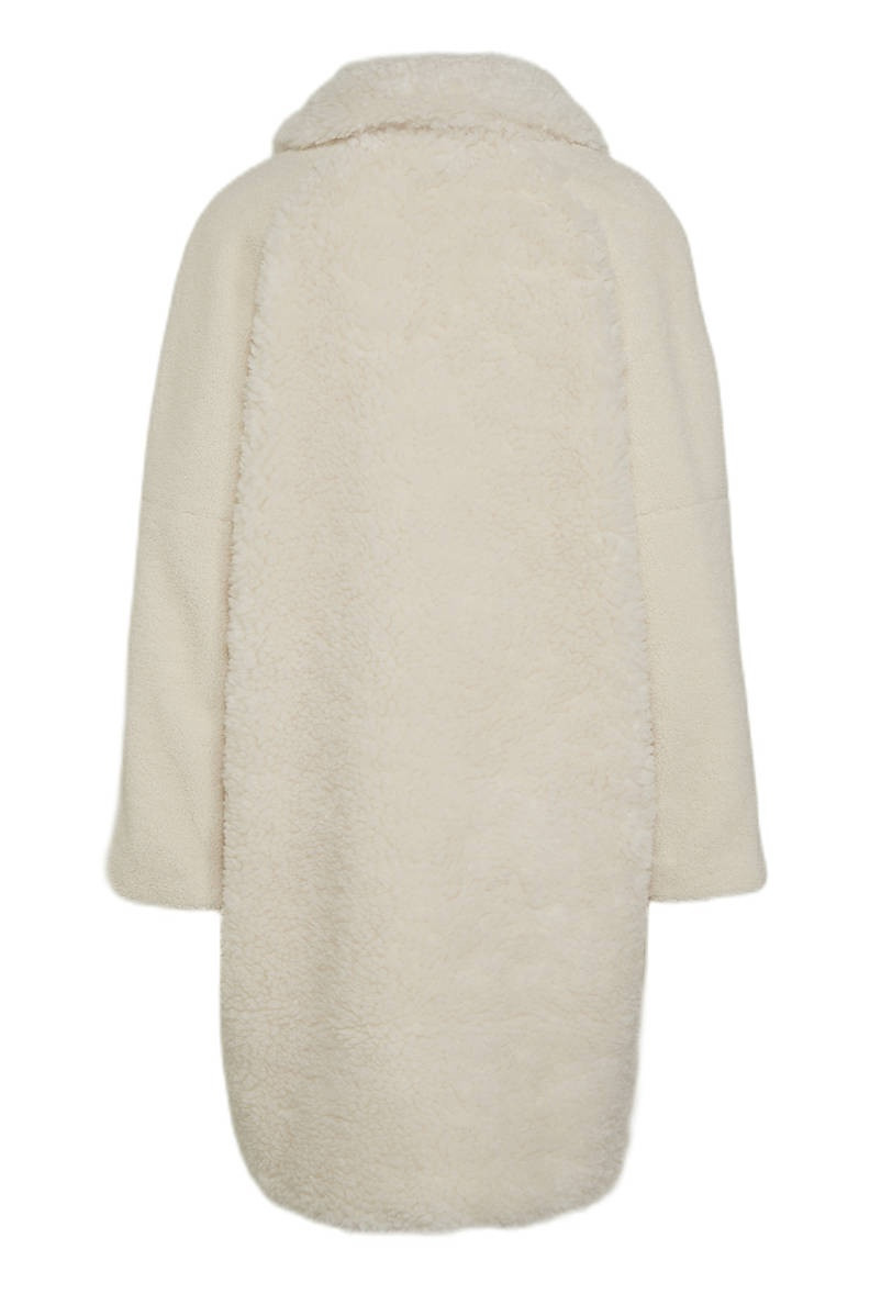 Пальто ONLEVA LONG TEDDY COAT OTW 15234980-Moonbeam ONLY M Бежевий 15234980-Moonbeam