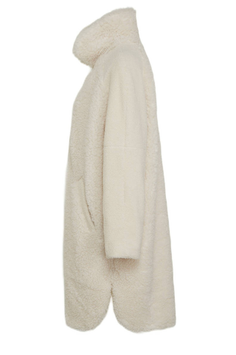Пальто ONLEVA LONG TEDDY COAT OTW 15234980-Moonbeam ONLY M Бежевий 15234980-Moonbeam