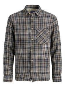 Сорочка JORPARKER CHECK SHIRT LS 12191200-Navy Blazer-Checks:/SLIM Jack&Jones L Темно-синій 12191200-NAVY BLAZER-CHEC
