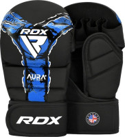 Рукавиці тренувальні RDX GRAPPLING GLOVES SHOOTER NEW AURA F17 чорний, синій Уні M GSR-F17BU