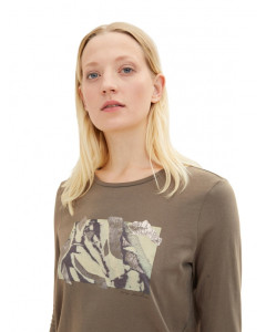 Футболка з довгим рукавом 1034152-18123 Tom Tailor L Коричневий 1034152-18123