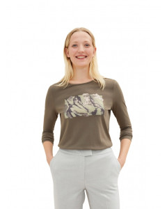 Футболка з довгим рукавом 1034152-18123 Tom Tailor L Коричневий 1034152-18123