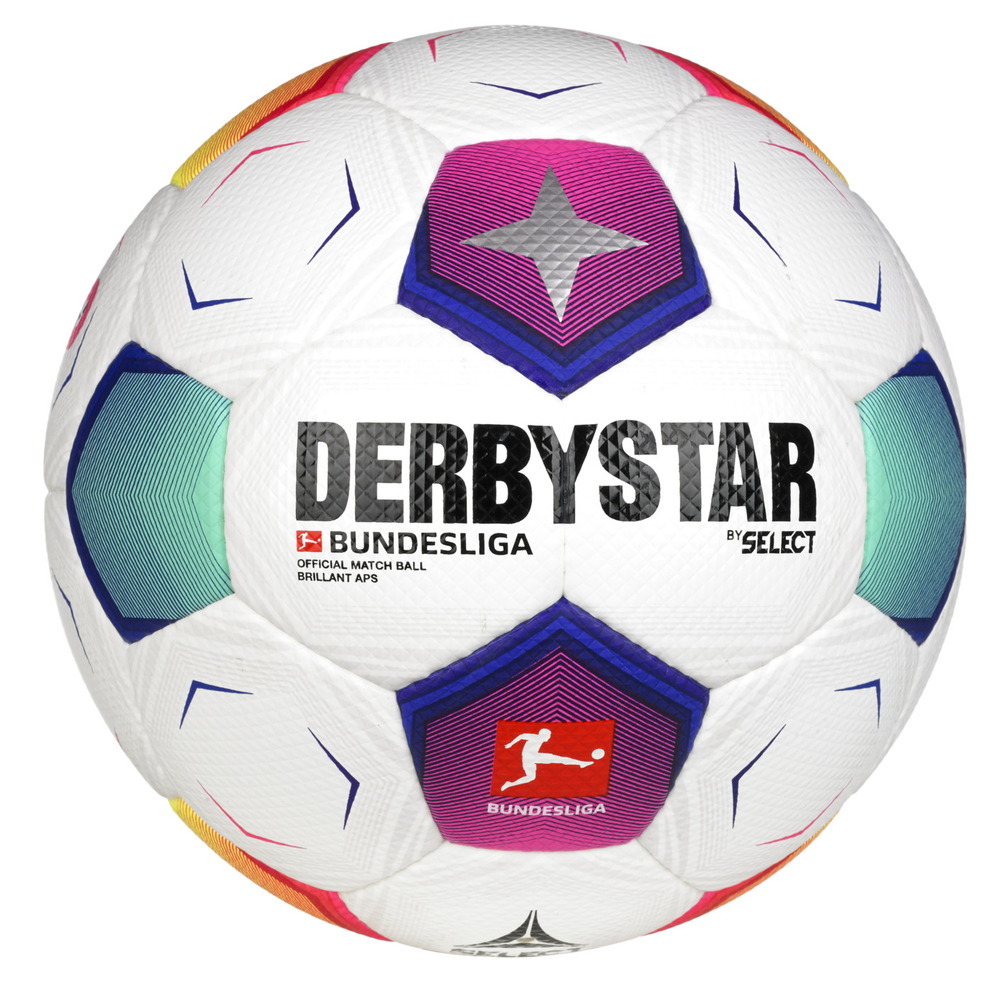 М'яч футбольний SELECT DERBYSTAR Bundesliga Brillant APS v23 (634) біло/син/фіолет, 5 391598
