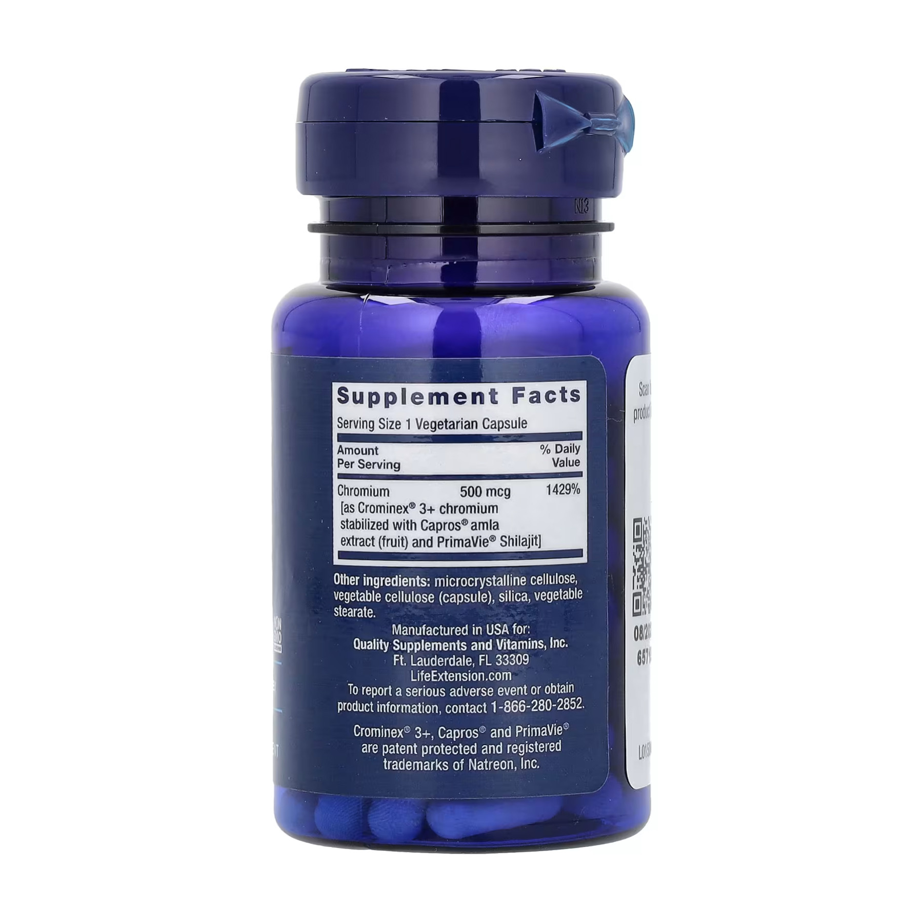 Капсули Life Extension Optimized Chromium with Crominex® 3+ 500 mcg - 60 vcaps 2023-10-3216