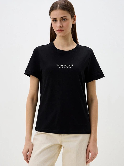 Футболка women's T-shirt 1045543-14482 Tom Tailor XS Чорний 1045543-14482