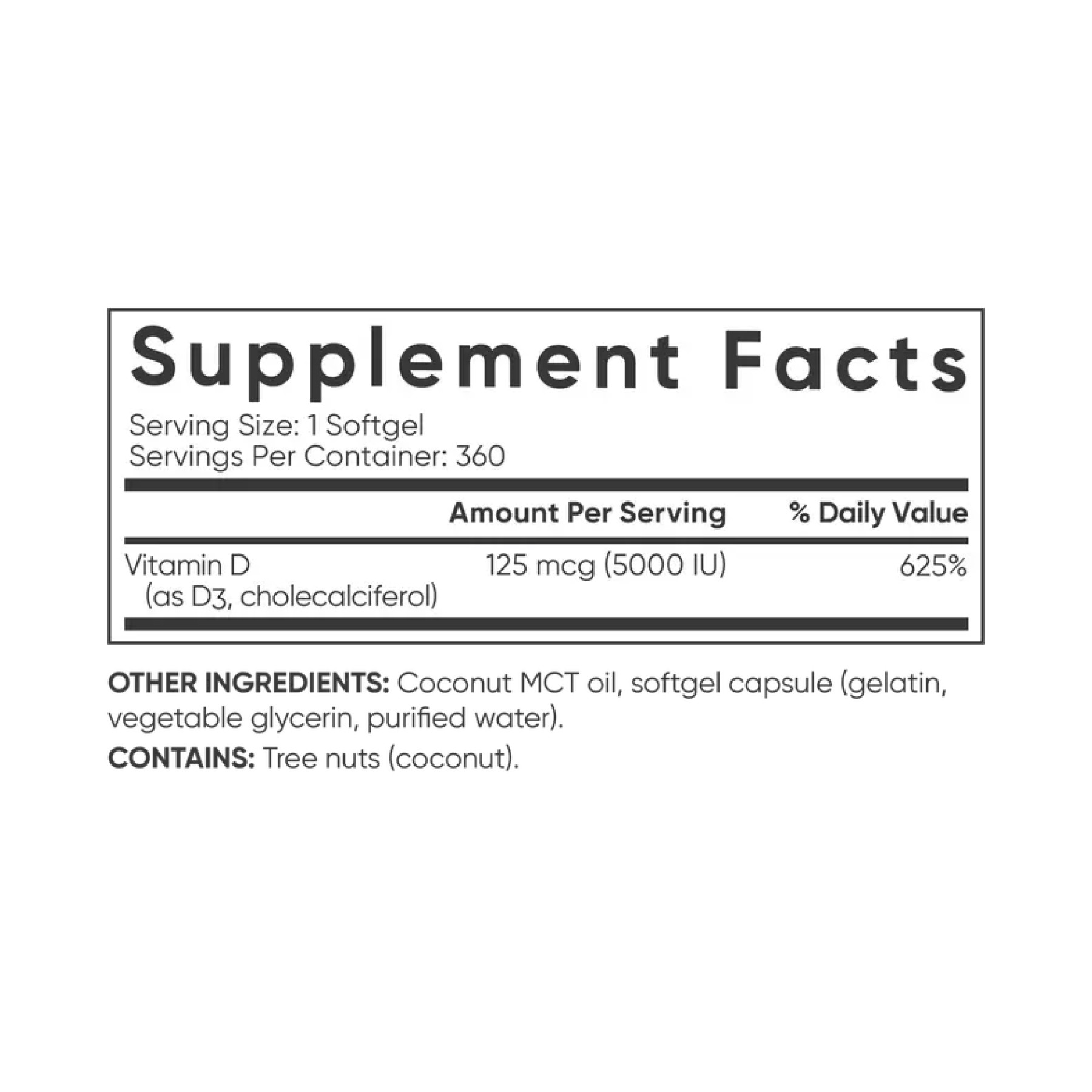 Софт гелеві капсули Sport Research Vitamin D3 5000IU - 360 softgels 2023-10-4401