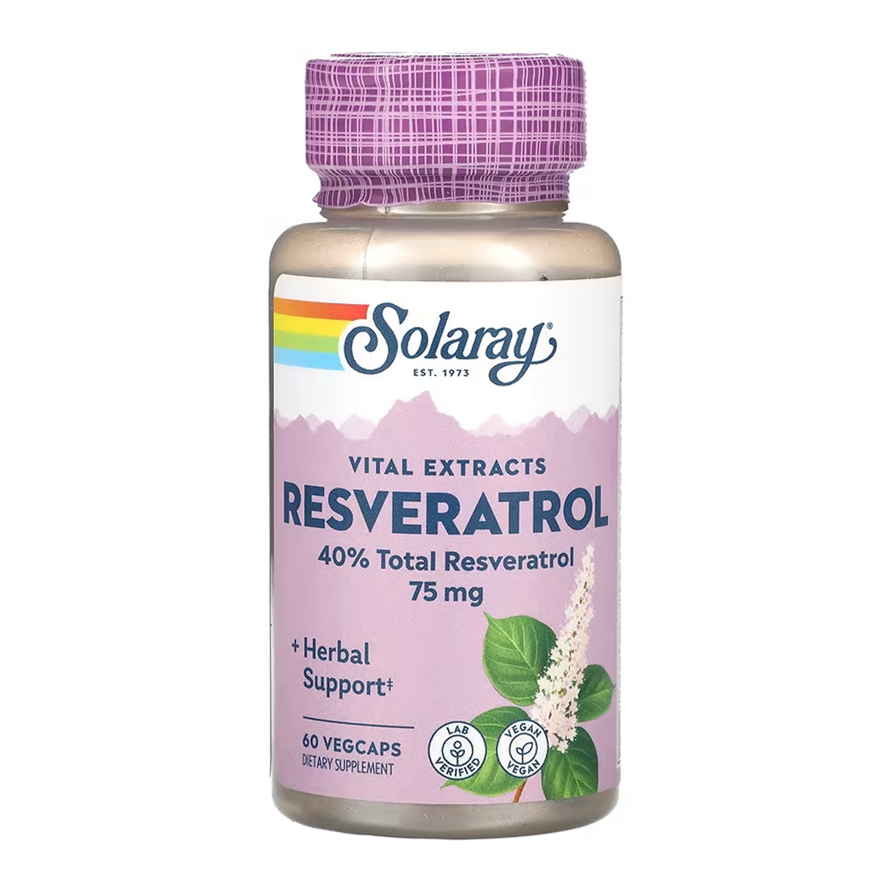 Капсули Solaray Resveratrol 75mg - 60 vcaps 2023-10-6761