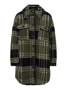 Пальто ONLNEWCAMILLA TEDDY SHACKET AOP CC OTW 15228399-Kalamata-Checks:as SS ONLY M Хакі 15228399-KALAMATA-CHECKS: